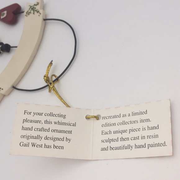 Catherine Lillywhite’s Snowman Heart Candy Cane Holiday Christmas Tree Ornament - Picture 4 of 7